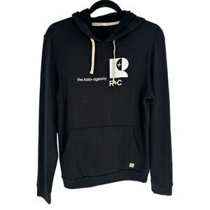 Marine Layer Black Hoodie with White Graphic Print Activewear Stretch Comfort S